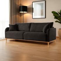 Sofá Fixo 4 Lugares Luxo 280cm Camila Preto