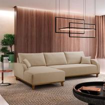 Sofá Fixo Com Chaise 3M Albano Linho Com Molas Lado Esquerdo Meu Sofá Online Sofá Fixo Com Chaise 3M Albano Linho Com Molas Lado Esquerdo Meu Sofá Online