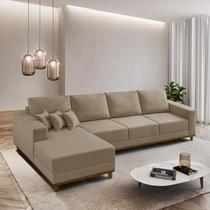 Sofá Fixo Com Chaise 3M Cronos Linho Com Molas Lado Esquerdo Meu Sofá Online