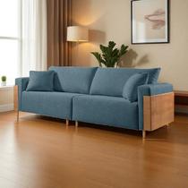 Sofá Fixo Heitor 3 Lugares Luxo Pé de Madeira 1,80m Castellar Móbile