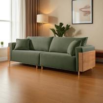 Sofá Fixo Heitor 3 Lugares Luxo Pé de Madeira 1,80m Castellar Móbile