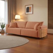 Sofá Fixo Heitor 3 Lugares Luxo Pé de Metal 2,0m Castellar Móbile