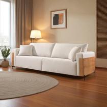 Sofá Fixo Heitor 3 Lugares Luxo Pé de Metal 2,0m Castellar Móbile