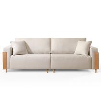 Sofá Fixo Heitor 4 Lugares Luxo Pé de Madeira 2,40m Castellar Móbile