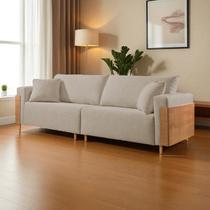 Sofá Fixo Heitor 4 Lugares Luxo Pé de Madeira 2,80m Castellar Móbile