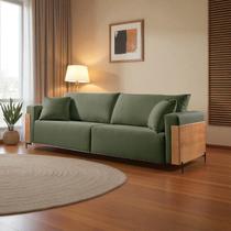 Sofá Fixo Heitor 4 Lugares Luxo Pé de Metal 2,40m Castellar Móbile