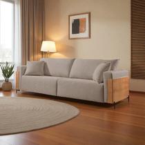 Sofá Fixo Heitor 4 Lugares Luxo Pé de Metal 2,60m Castellar Móbile