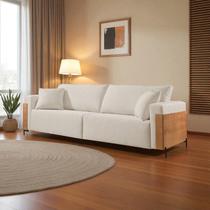 Sofá Fixo Heitor 4 Lugares Luxo Pé de Metal 2,80m Castellar Móbile