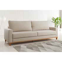 Sofá Fixo Living 2 Almofadas Soltas 4 Lugares 220cm Ares Bege Sofá Fixo Living 2 Almofadas Soltas 4 Lugares 220cm Ares Bege