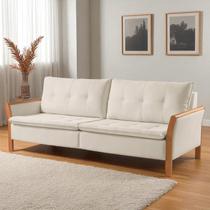 Sofá Fixo Matteo 3 Lugares Luxo 2,0m Castellar Móbile Branco material sintético Off White Sofá Fixo Matteo 3 Lugares Luxo 2,0m Castellar Móbile Branco material sintético Off White