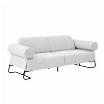 Sofá Flow 3 Lugares 210cm Bouclé Cinza - Sallar Home Sofá Flow 3 Lugares 210cm Bouclé Cinza - Sallar Home