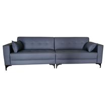 Sofá Gianni Bipartido Tecido Acquablock Pé Aço Preto 250cm