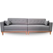 Sofá Gianni Bipartido Tecido Acquablock Pé Base Madeira 250cm