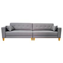 Sofá Gianni Bipartido Tecido Acquablock Pé Trapézio Claro 250cm