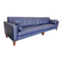 Sofá Gianni Bipartido Tecido Corano Pé Trapézio Escuro 300cm