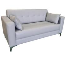 Sofá Gianni Tecido Corano Pé Aço Cromado 160cm