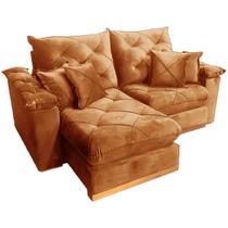 Sofá Gran Plus com Molas Ensacadas 4 Lugares Retrátil e Reclinável 230cm Tecido Veludo Império Cor Cobre Sofá Gran Plus com Molas Ensacadas 4 Lugares Retrátil e Reclinável 230cm Tecido Veludo Império Cor Cobre