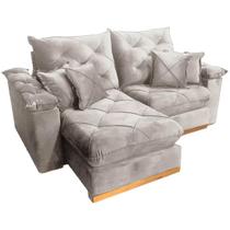 Sofá Gran Plus em Linho com Molas Ensacadas 4 Lugares Retrátil e Reclinável 230cm Império Cor Bege