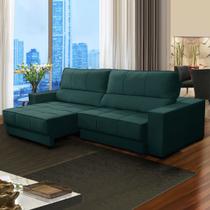 Sofá Grande para Sala 300 Cm Retrátil Reclinável Mola Ensacada Orion Veludo Verde SóSofá