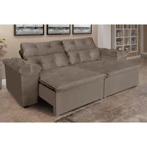 Sofá Grécia 2,00 metros Retrátil e Reclinável Veludo Castor Sofá na Web