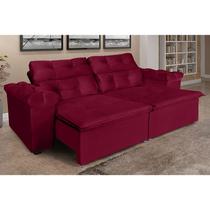 Sofá Grécia 2,00 metros Retrátil e Reclinável Veludo Vermelho Sofá na Web