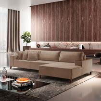 Sofá Grécia 4 lugares com Chaise Linho 2,70M Bege Sofá Grécia 4 lugares com Chaise Linho 2,70M Bege