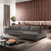 Sofá Grécia 4 lugares com Chaise Veludo 2,90M