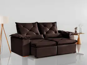 Sofa Grecia Retratil e Reclinavel 2,00 Metros Kasa Comigo Cor Marrom