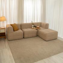 Sofá Guldi Popup com 2 Módulos Canto Central e Puff Linho Bege