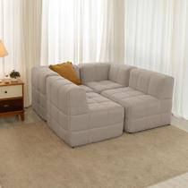 Sofá Guldi Popup com 2 Módulos Canto e 2 Centrais Linho Cru