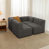 Sofá Guldi Popup com 2 Módulos Canto e 2 Centrais Linho Grafite