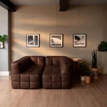 Sofá Guldi Popup com 2 Módulos Canto e 2 Centrais material sintético Café