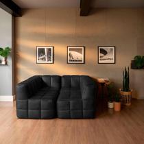 Sofá Guldi Popup com 2 Módulos Canto e 2 Centrais material sintético Preto