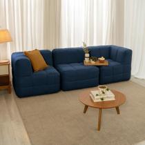 Sofá Guldi Popup com 2 Módulos Canto e Central Linho Azul