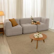 Sofá Guldi Popup com 2 Módulos Canto e Central Linho Cru