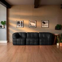 Sofá Guldi Popup com 2 Módulos Canto e Central material sintético Preto