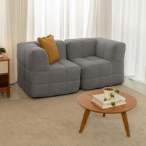 Sofá Guldi Popup com 2 Módulos Canto Linho Cinza