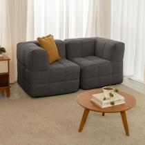 Sofá Guldi Popup com 2 Módulos Canto Linho Grafite