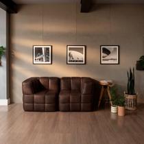Sofá Guldi Popup com 2 Módulos Canto material sintético Café