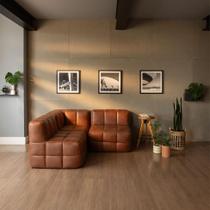 Sofá Guldi Popup com 2 Módulos Centrais e Canto material sintético Caramelo