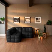 Sofá Guldi Popup com 2 Módulos Centrais e Canto material sintético Preto