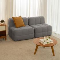 Sofá Guldi Popup com 2 Módulos Centrais Linho Cinza