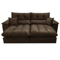 Sofá Harissa com Molas Ensacadas 4 Lugares Retrátil e Reclinável 250cm Tecido Veludo Ferreira Neto Cor Marrom Sofá Harissa com Molas Ensacadas 4 Lugares Retrátil e Reclinável 250cm Tecido Veludo Ferreira Neto Cor Marrom
