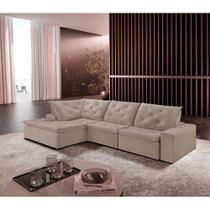 Sofá Hércules Veludo 2 Módulos 80cm B25cm+Chaise 130cm Meu Sofá Online