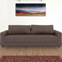 Sofá Herval Clean, 3,5 Lugares, Linho Marrom