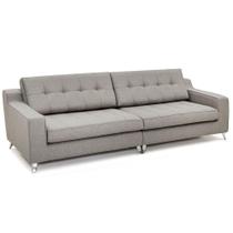 Sofá Herval Cross, 4 Lugares, Linho Cinza Sofá Herval Cross, 4 Lugares, Linho Cinza