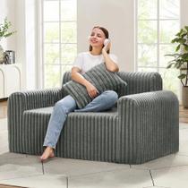 Sofá Hobestluk de 2 lugares Loveseat Foam com capa removível cinza Sofá Hobestluk de 2 lugares Loveseat Foam com capa removível cinza