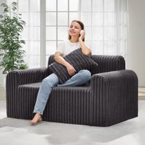 Sofá Hobestluk de 2 lugares Loveseat Foam Furry com capa removível