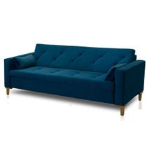 Sofá Houston 1,80x Veludo Azul Lux - Dominic Decor