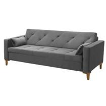 Sofá Houston 1,80x Veludo Cinza Trovão - Dominic Decor